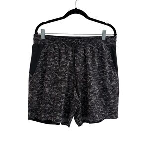 Lululemon Men's Black/Grey Camo Lined Shorts Size XXL